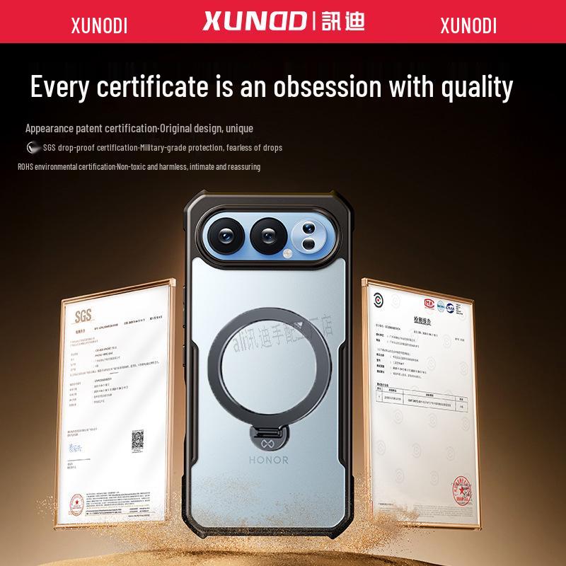 XunDi Rotating Stand Protective Case for Honor 500/500 Pro – Slim, Anti-Fall Design