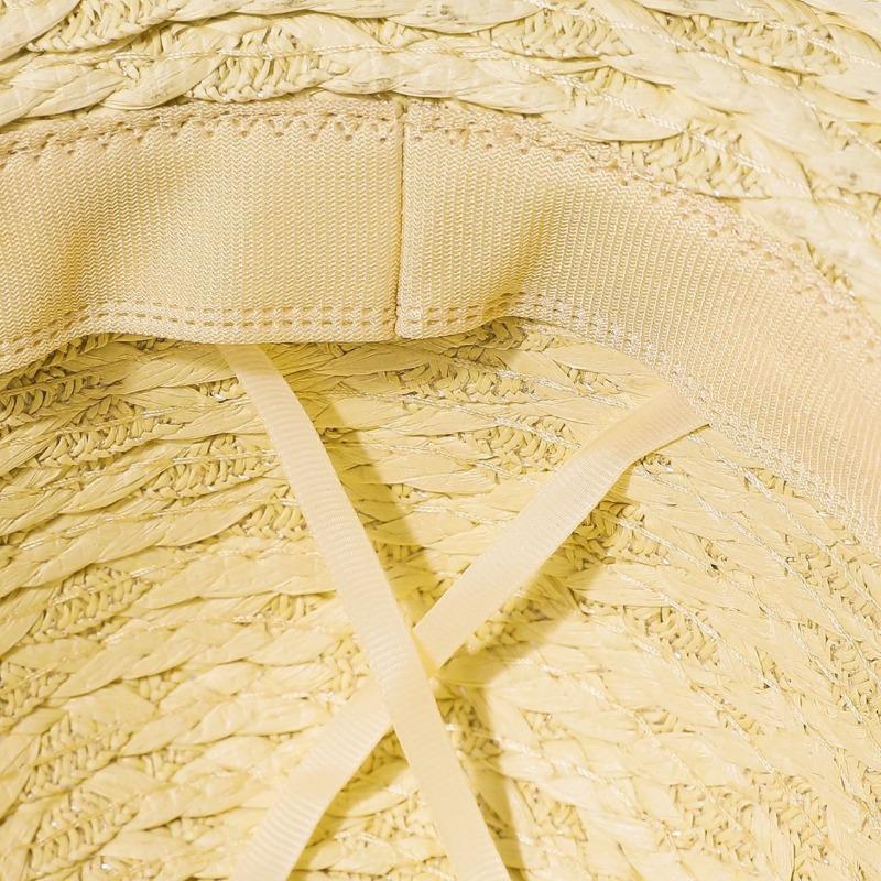 New solid color woven straw hat big brim rough edge beach hat vacation sun hat sun protection sun hat