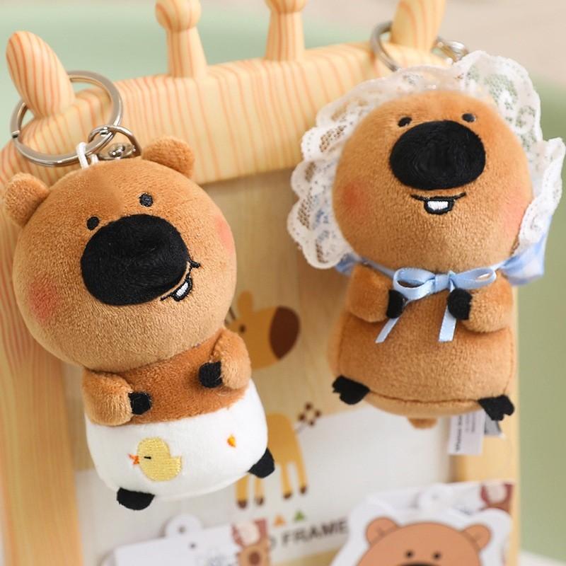 Cartoon Keychain Capybara Plush Dolls Pendant Childrens Toys Birthday Gifts
