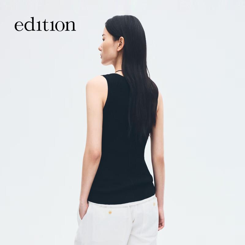 Edition Women's Summer Silk Cotton Linen U-neck Knit Vest