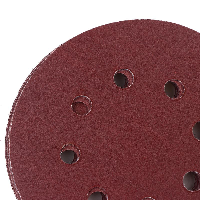 10Pcs 5 Inch 8-Hole Alumina Sanding Pad Sanding Sheet Polishing Sand Paper Sanding Discs Abrasive Polishing Tool For Metal Wood
