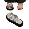 Summer cool slippers women wear new thick-soled heightening small beach shoes high-end set toe half slippers
