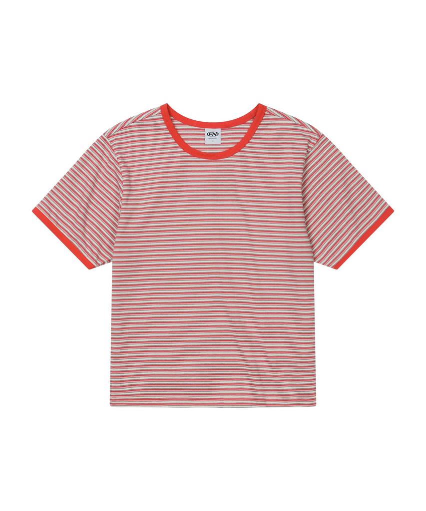 FERNOV Multi-Stripe Crop Ringer Tee Red
