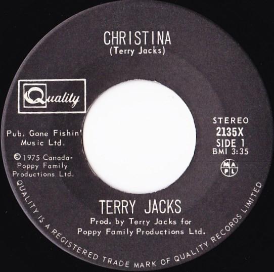 

7inch Record TERRY JACKS - Christina 2135X Quality 1975 Canada Rock Used