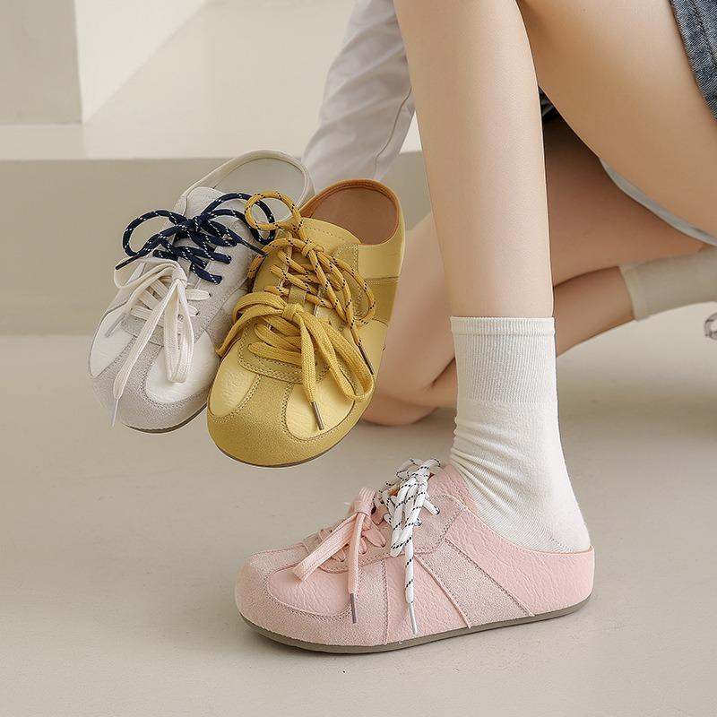 Women's Fashion Leisure Versatile Sports Half Drag Shoes Flats Sneakers New Summer Womens Lace Up Casual Sandals Sandalias Mujer