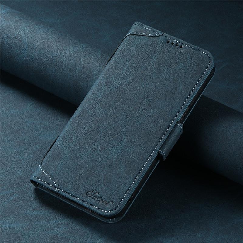 EUCAGR Magsafe Business Leather Wallet Phone Case For iPhone 12 13 14 15 Pro Max Plus 16 17 Pro Max With Flip Card Holder Cover