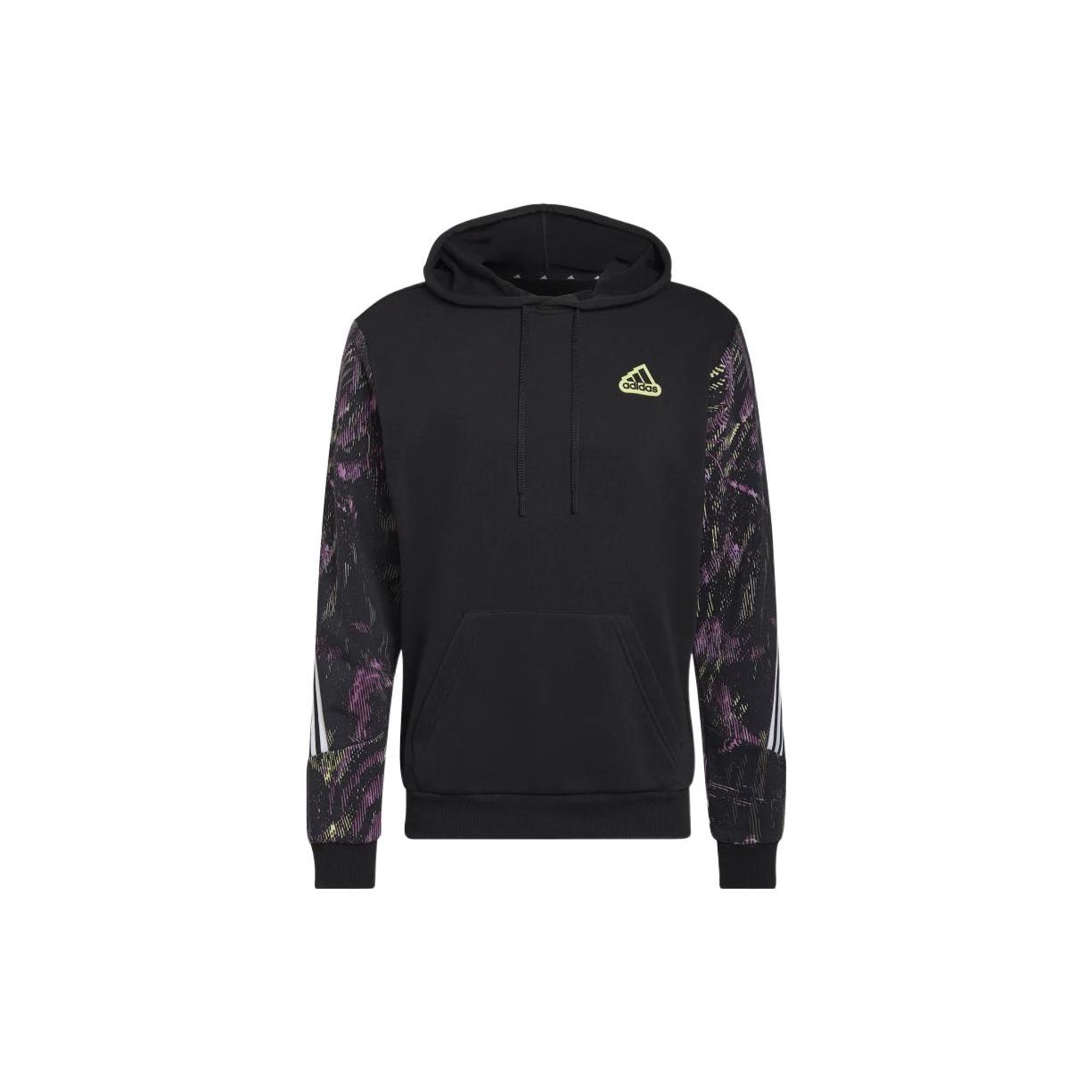 Adidas Logo Hoodie with Contrast Details Men Tops Black HU0255 S