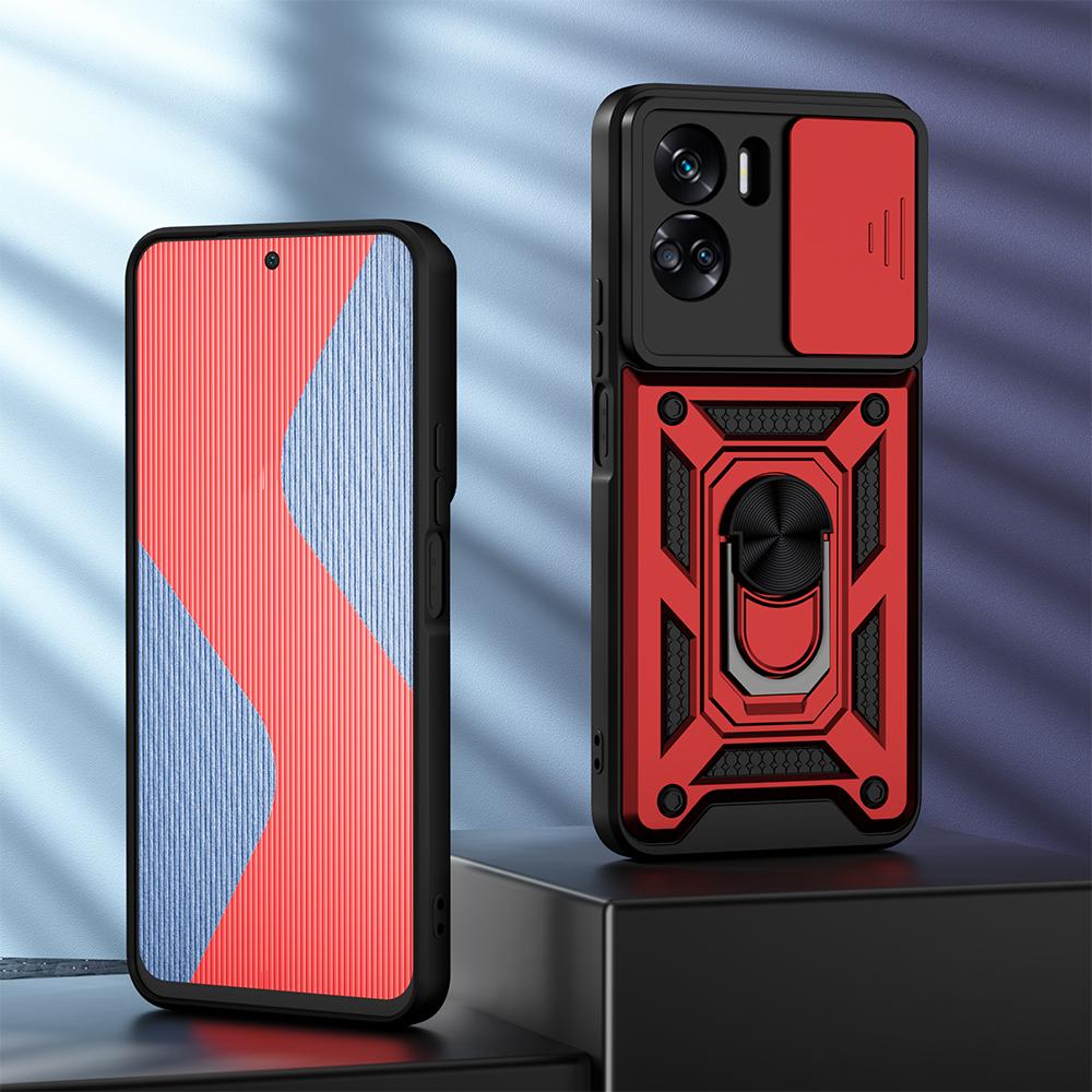 KEYSION Shockproof Case for Honor 90 5G 90 Lite 5G Slide Camera Lens Protection Ring Stand Phone Cover for Huawei Honor 70 Lite