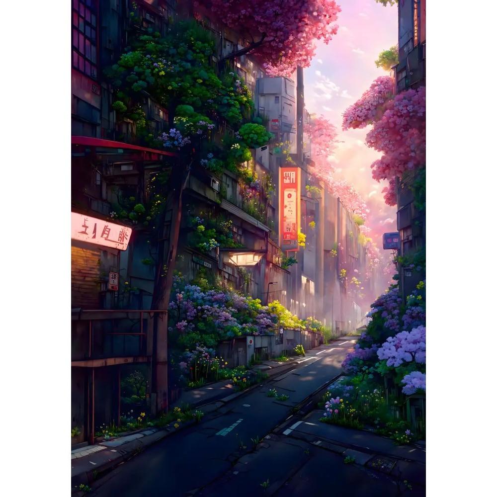 Anime Japanese Street Landscape Poster Prints For Living Room Home Decor Abstract Scenery Canvas Painting Wall Art Aesthetic