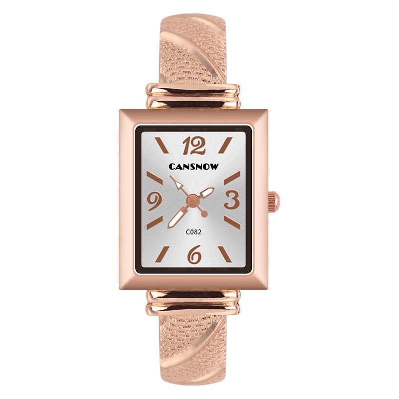 CANSNOW Bangle Watch Mujer Relojes Womens Watches Stainless Steel Bracelet Quartz Wrist Watch for Ladies New Design Female Clock