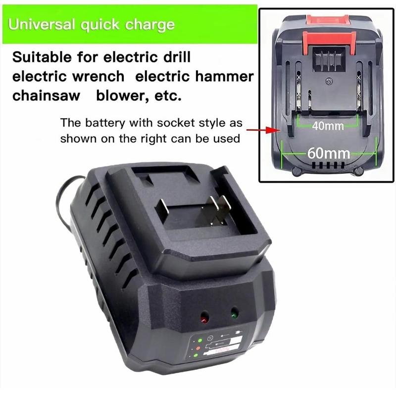Advanced Temperature Resistant Cordless Tool Battery Chargers for 21V Lithium Batteries with LED Diagnostics Indicators