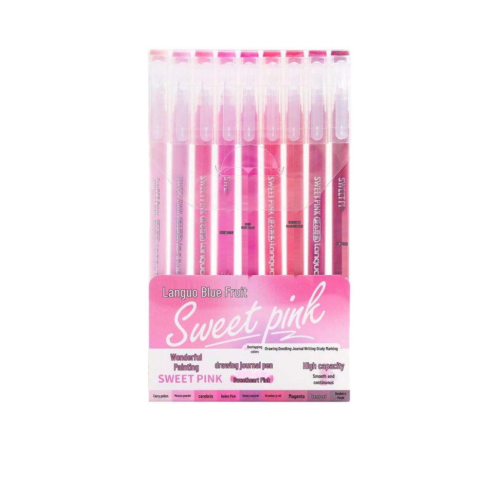 Sweetheart Pink Stackable Colored Pen Set for Kids' Diaries and Doodling