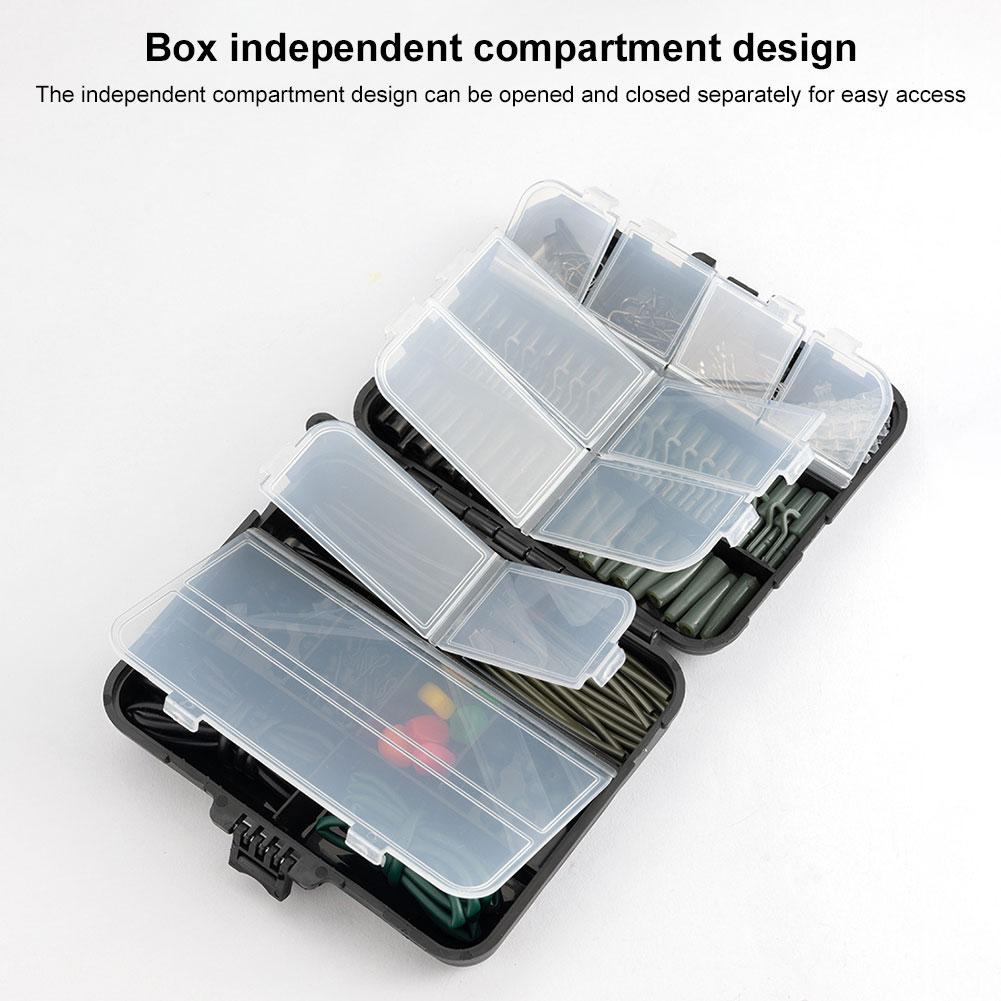 277Pcs Carp Fishing Accessories with Storage Box Carp Fishing Rigs Assortment Wear Resist for Outdoor Fishing Accessories Tool