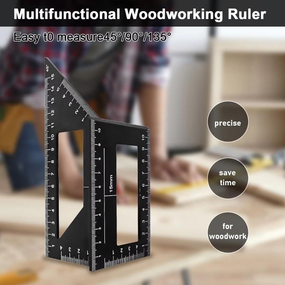 Multifunctional Woodworking Square Aluminum Zinc Zinc Alloy Marking Gauge Angle Ruler  Woodworking