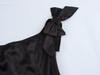 2024 Winter Women's Off-Shoulder Satin Dress with Bow - European and American Style