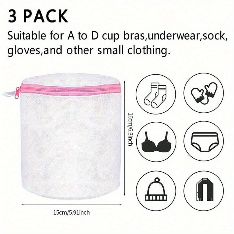 White Lingerie Laundry Bag with Zipper, Honeycomb Mesh Bra Washing Bag - Effectively Filters Impurities, Bras, Underwear, Socks, Stockings