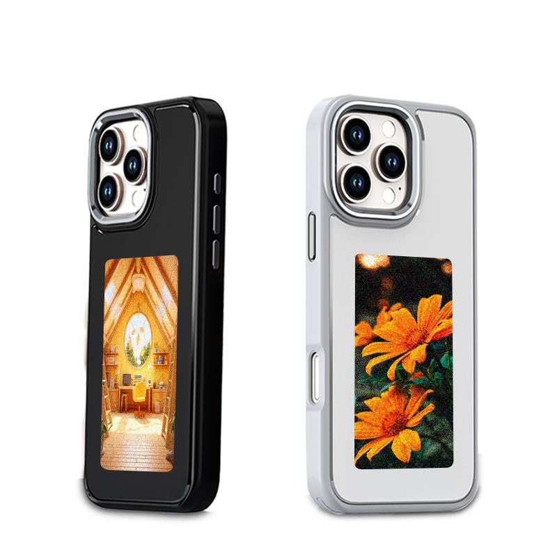 NFC Slimme E-ink Telefoonhoesje DIY Gepersonaliseerde Foto Weergave Elektronisch Inktscherm Beschermhoes voor 15 14 13 16 ProMax iPhone 13