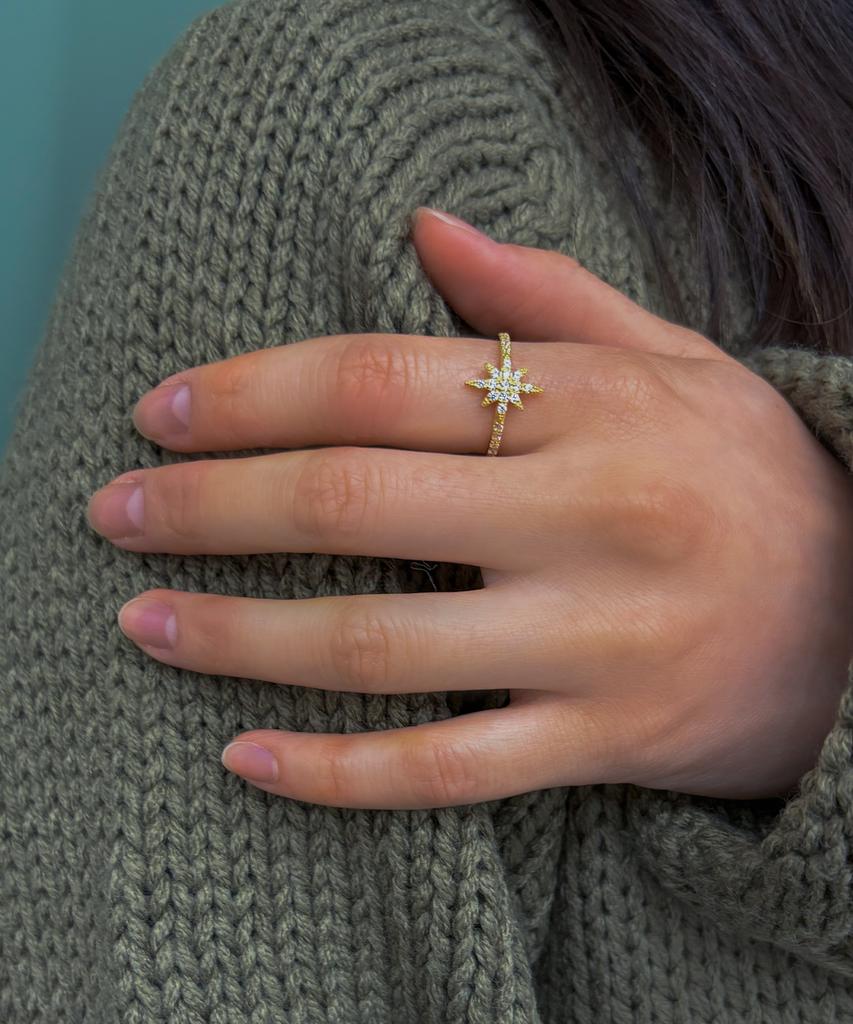 Helene Jewelry 925 Silver Pavé Soul Star Ring (Type A)