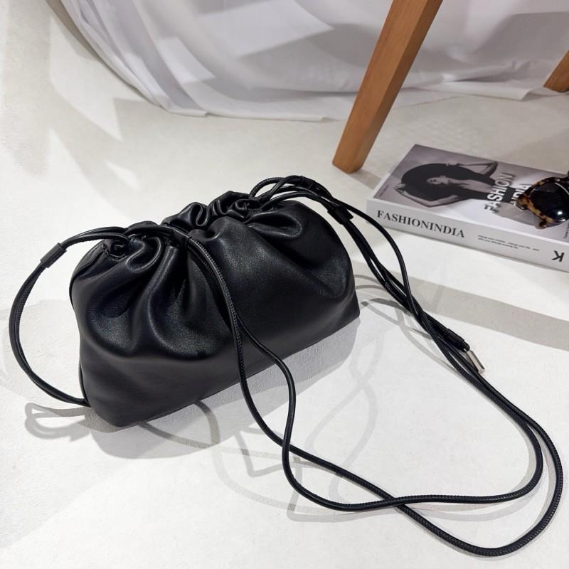 Niche Genuine Leather Lucky Bag Soft Fashionable Minimalist Women's Crossbody Cloud Single Shoulder Imported Sheepskin Inside Outside