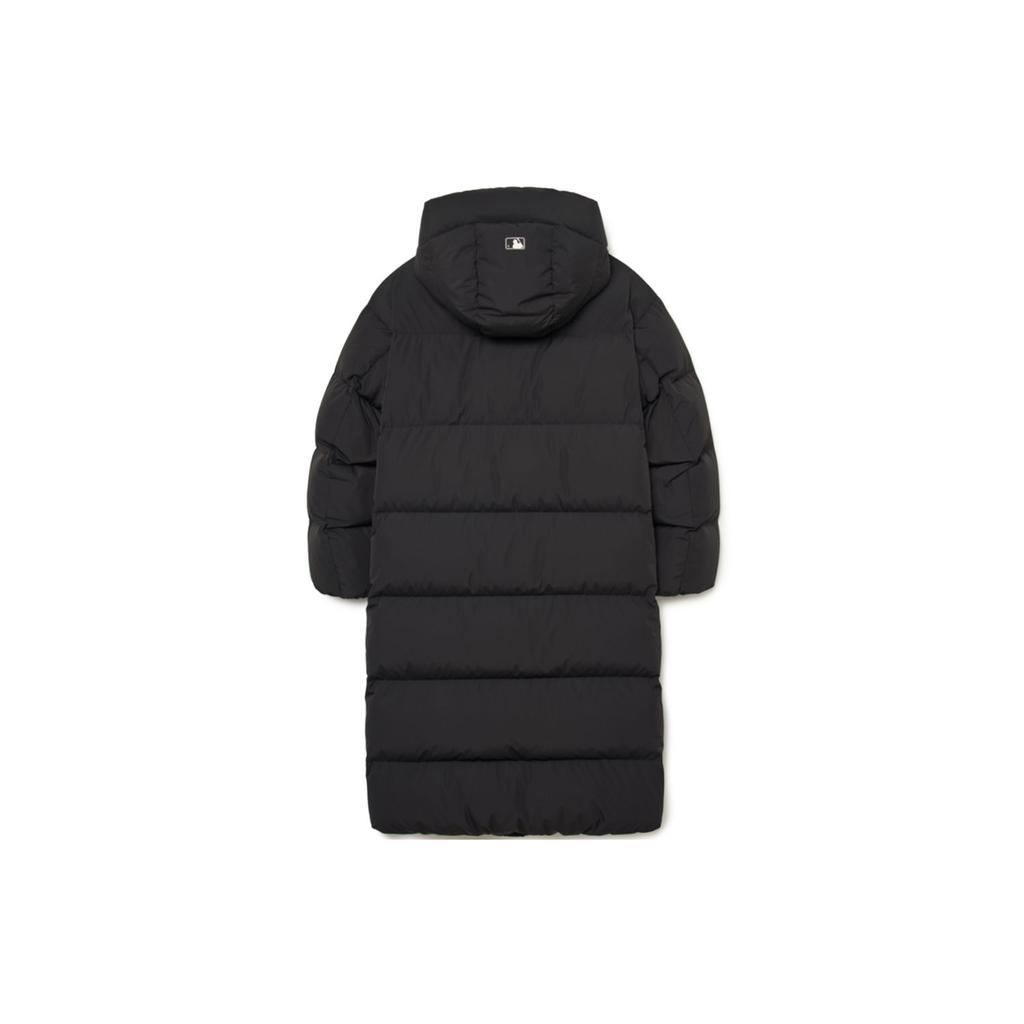 MLB FW23 New York Yankees Logo Print Long Hooded Down Jacket Unisex Outerwear Black 3ADJB1336-50BKS