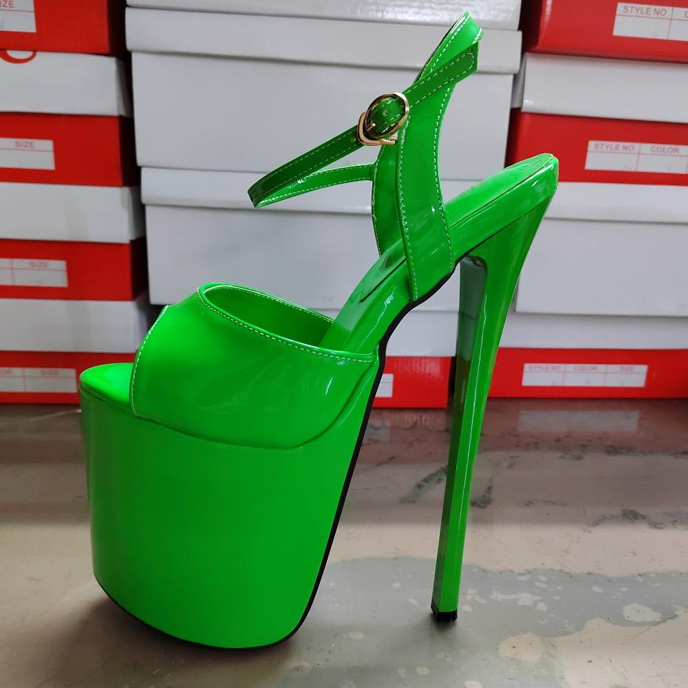 Sandali con tacco alto da pole dance con piattaforma sexy da 19 cm, sandali estivi super alti, scarpe da passerella modello
