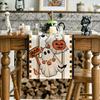 Artoid Mode Boo Ghost Jack-O'-Lantern Pumpkin 210 GSM Halloween Table Runner, Spooky Kitchen Dining Table Decoration for Home Party Decor 13x48 Inch