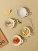 Double-Eared Ceramic Dipping Dish for Sauces and Snacks