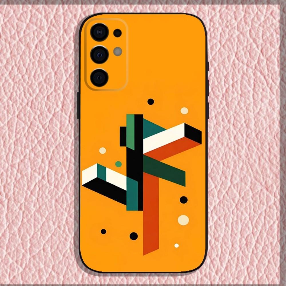 Geometric Bauhaus art Phone Case For Samsung S25,S24,S21,S22,S23,S30,Ultra,S20,Plus,Fe,Lite,Note,10,9,5G Black Soft Shell