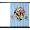 Tenda da Doccia Impermeabile Tessuto in Poliestere Pittura Colorata Tende da Bagno Adventure Time Decorazione Bagno di Casa Tenda con Ganci