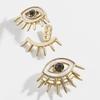 Trendy European American Alloy Eye Earrings Geometric Design For Women Fashion