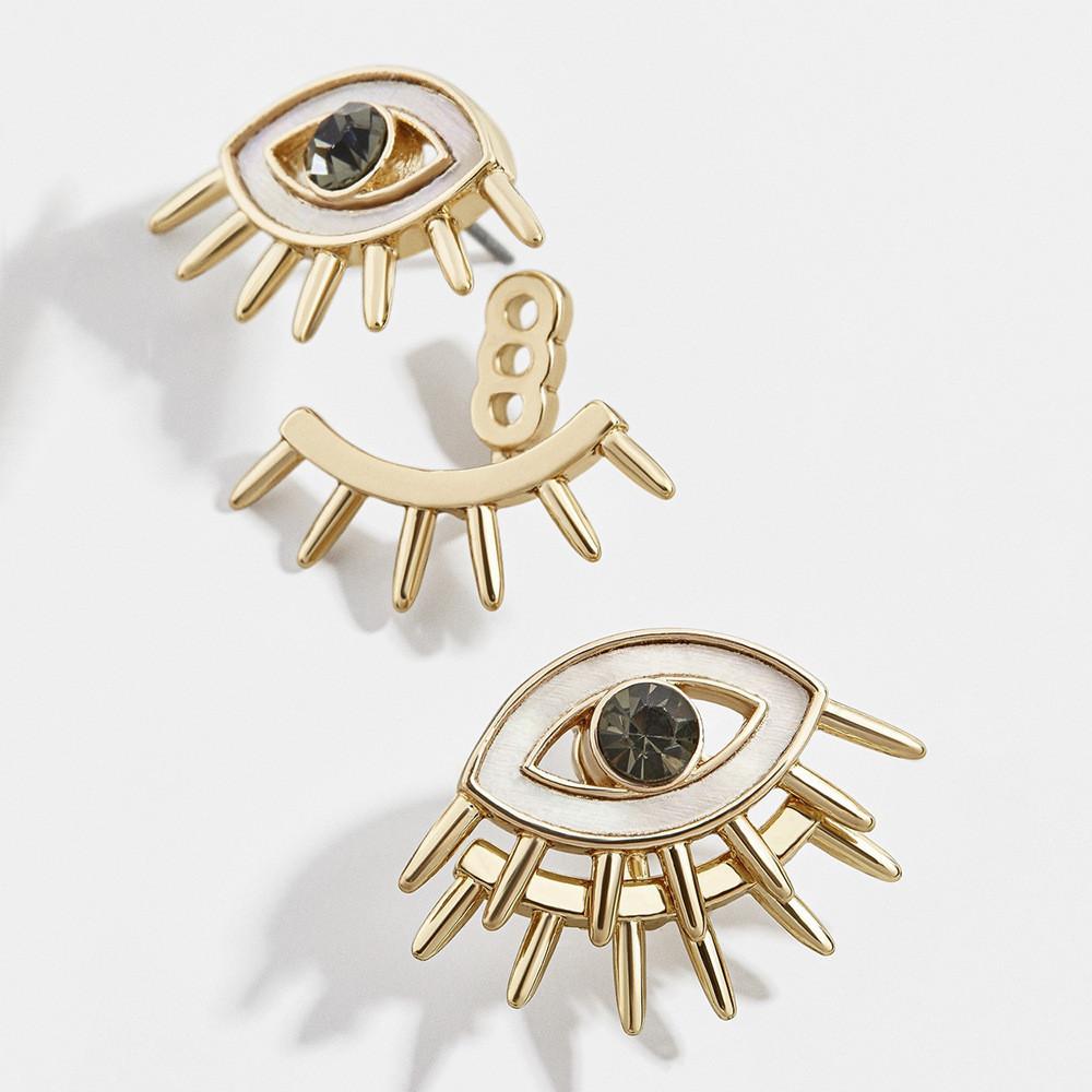 Trendy European American Alloy Eye Earrings Geometric Design For Women Fashion