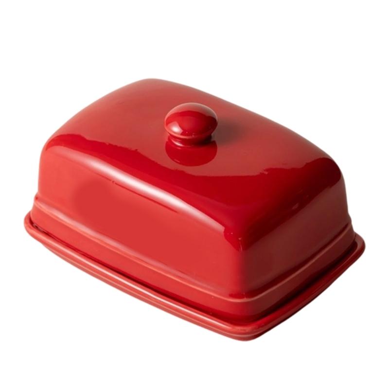Modern Ceramic Butter Storage Box Dishwasher Safe Easy Cleaning Surfaces Ceramic Texture Perfect for Home Dining Table