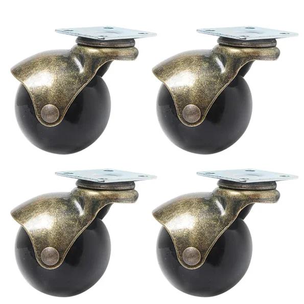 

[4 Pack] Swivel Top Plate Hooded Ball Caster Wheels, Antique Bronze 2-inch 2 inch