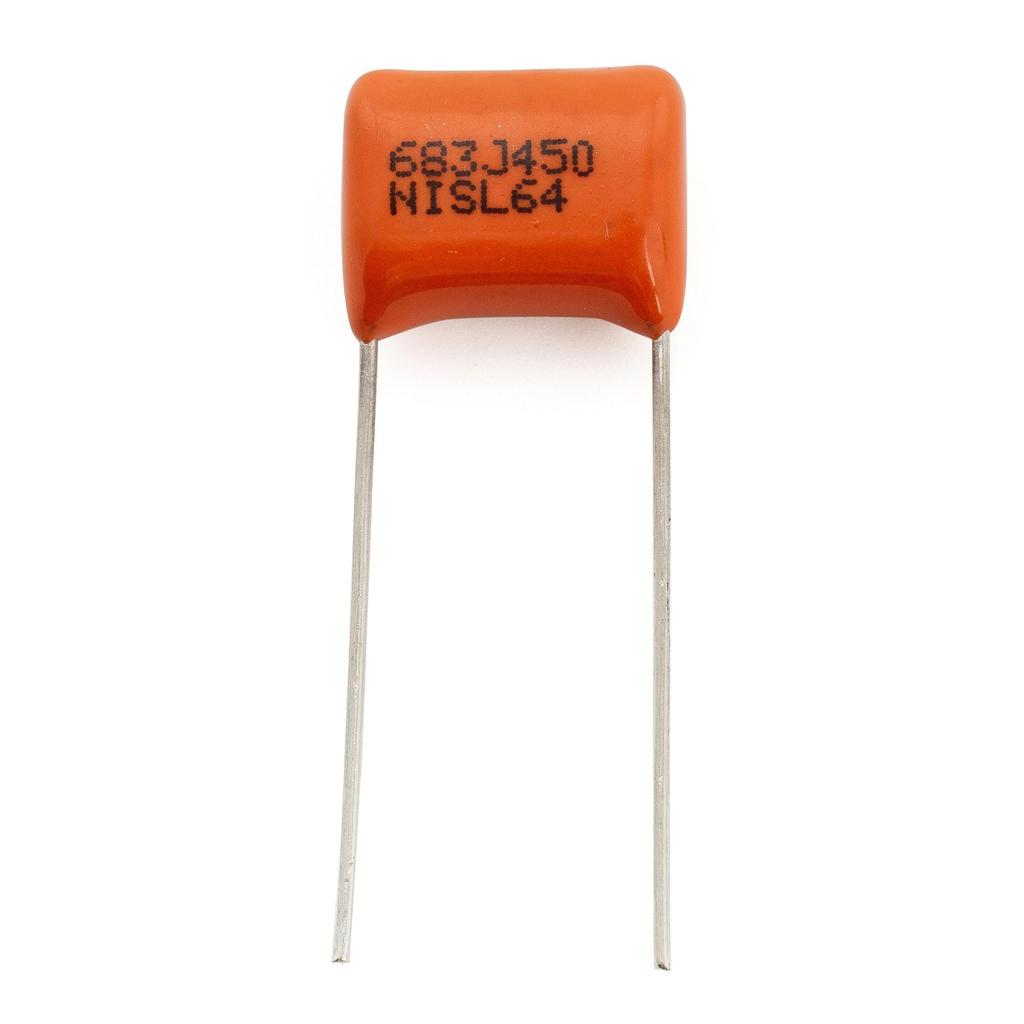 Musiclily Pro NISSEI Arancione Metallizzato Polipropilene CBB per Chitarre Elettriche e Bassi di Condensatore, Film, 0.068uF, 5%, 450V, (Impostare 10)