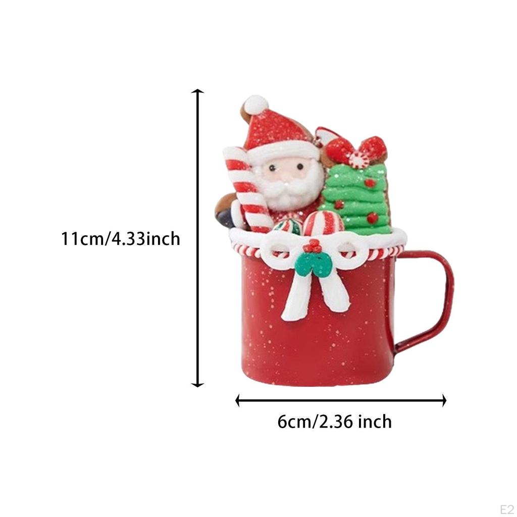 2.3 X 4.3 Inch Soft Ceramic Christmas Coffee Cup Hanging Ornament for Table And Fireplace