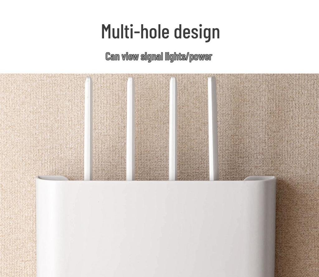Punch-Free Wall-Mounted WiFi Router Storage Shelf for Living Room
