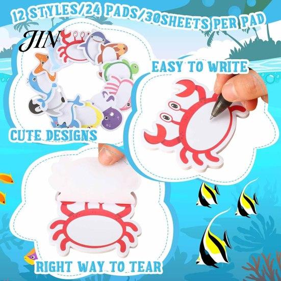 Paper Memo Pads 12Pcs/Set Cartoon Animal Self-Stick Note, 30 Sheets/Pad Self-adhesive Note Pad, Cat Pattern Notes Super Sticking Power Post