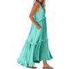 Damen Sommer Langes Kleid Big Swing Strandkleid