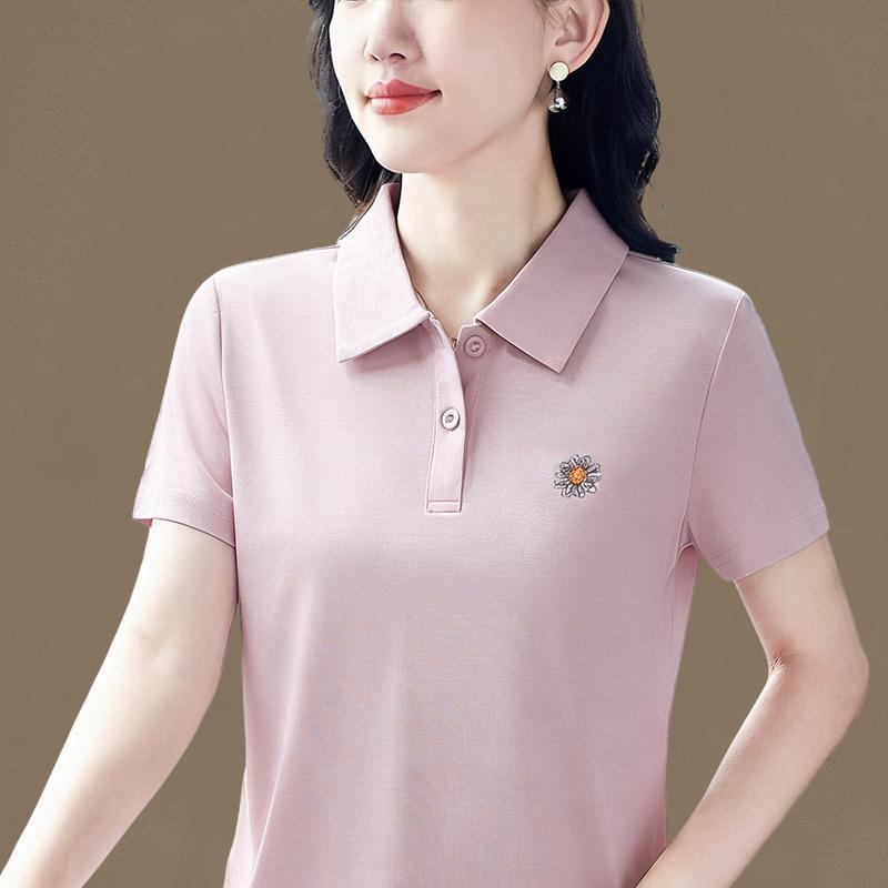 2026 Women's Casual Slimming Short-Sleeve Polo Shirt