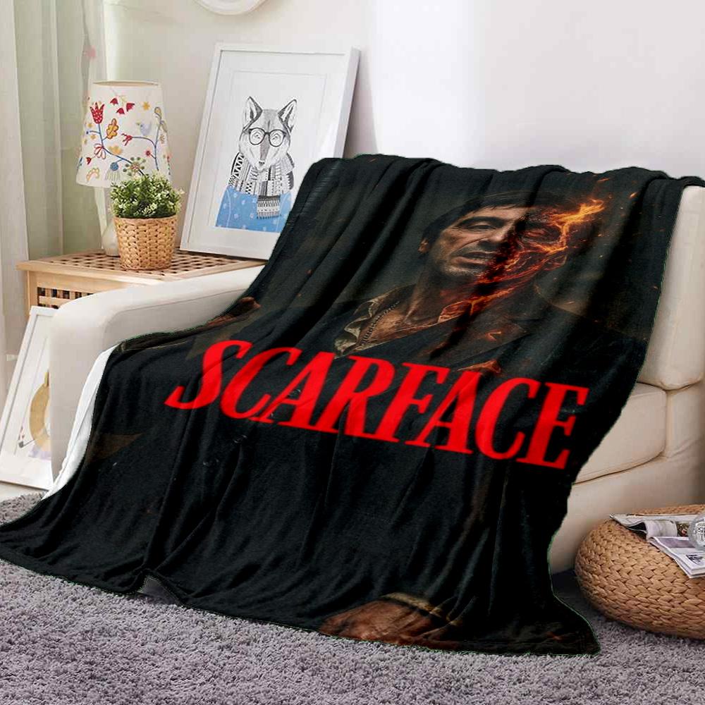 Scarface Saga Flannel Blanket Throw Blanket Soft Warm Sofa Bed Camping Home Decor Unique Christmas Gift C921194