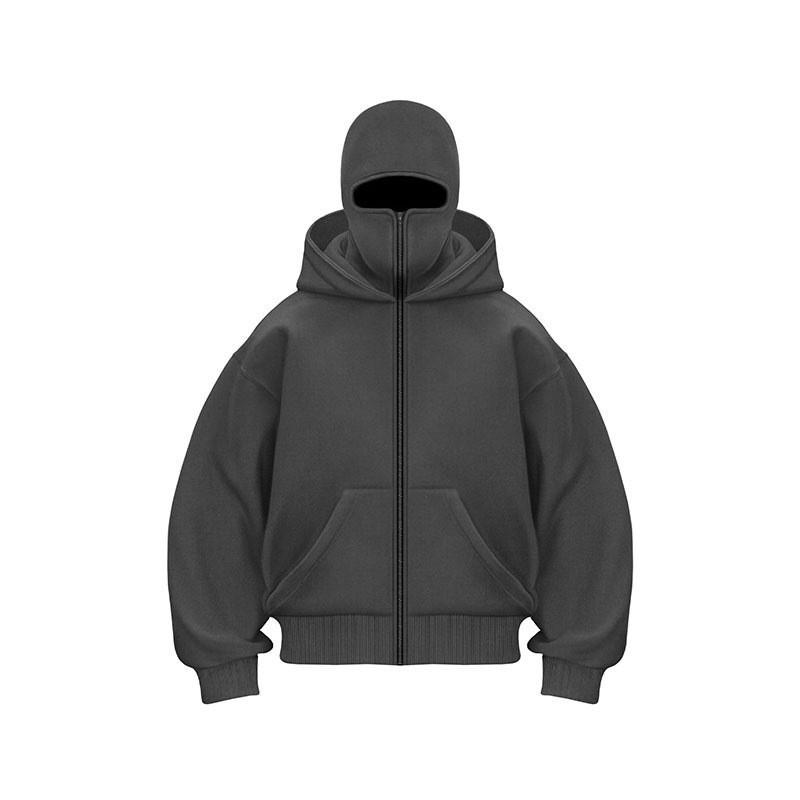 2025 Unisex Double Hood Fleece Zipper Hoodie - Autumn/Winter Sweatshirt Jacket