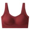 Traceless comfortable underwear women's big breasts show small gathering and upper support anti-sagging skin-friendly no steel ring elastic fixed bra