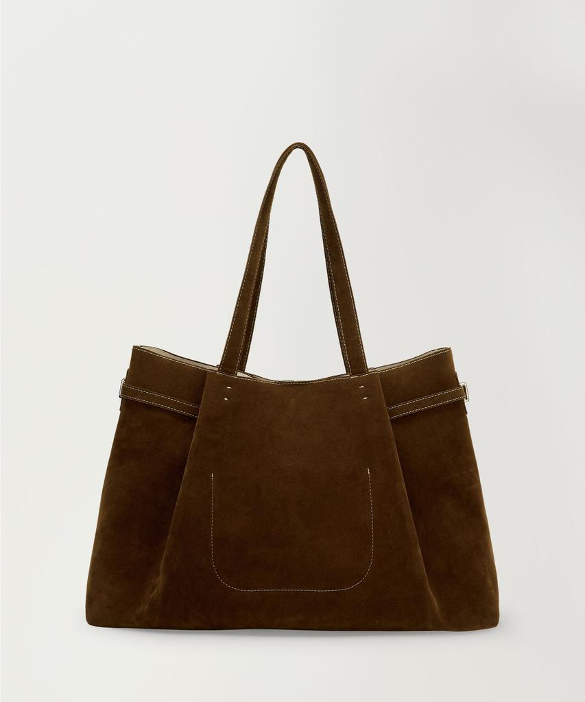 Heeari Fleur Suede Belted Bag_Brown