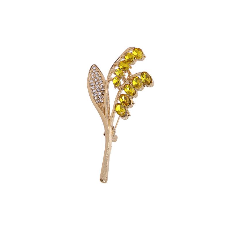 New autumn and winter alloy rhinestone granular wheat ear brooch high-end exquisite women's suit coat corsage jewelry pin