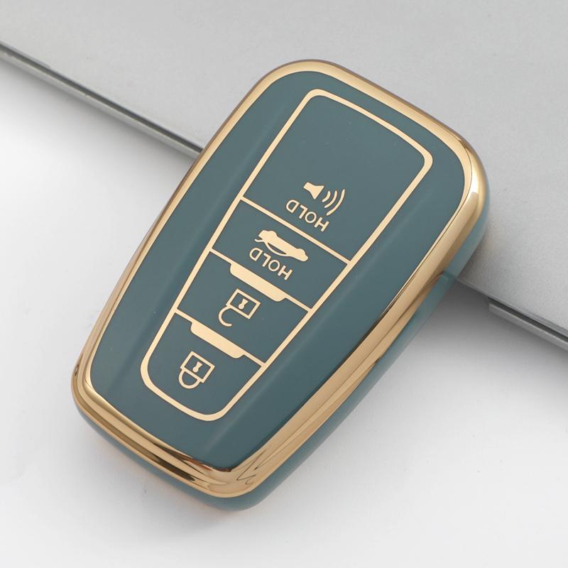 4 Buttons TPU Car Key Case Cover Fob for Toyota Camry CHR Corolla RAV4 Avalon Land Cruiser Prado Prius 2017 - 2022 Keychain