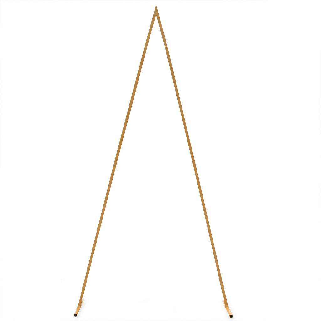 8 ft tall Gold Triangle Metal Arch Backdrop Stand Wedding Photo Background Party for your Vows,  Guest Shots,Head Table Backdrop