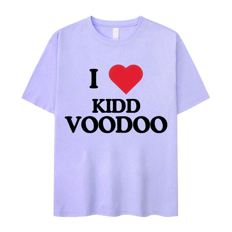 I Love Kidd Voodoo Album Tour 2025 Pattern Tshirt Summer Mens Women Hiphop Classic Pure Cotton Hot Sale Pop Tshirt Teenagers