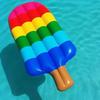 Extra Large Inflatable Pool Float Lounge Rainbow Color Ice Cream Shape Water Recliner Swimming Mattress Pool Accessories