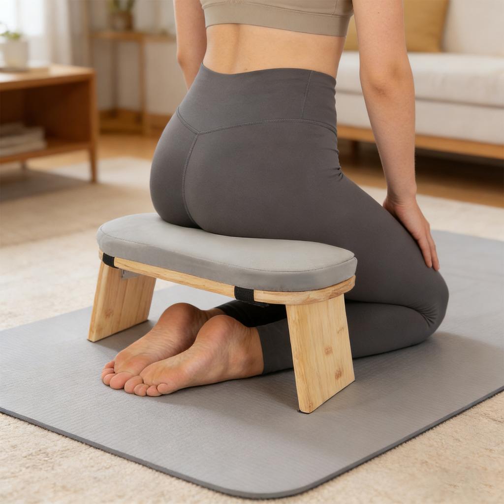 Skládací meditační lavice, Moderní klekací stolička pro všímavost a relaxaci, Ergonomický design s náklonem 5° dopředu