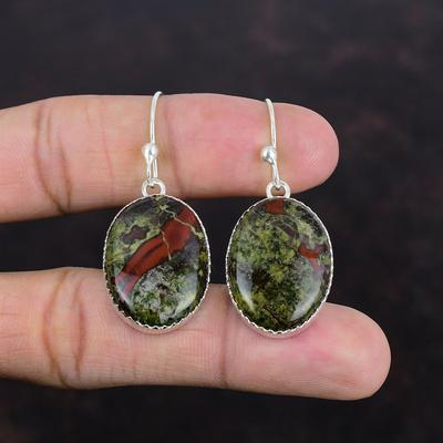 Orecchino Pietra del Sangue di Drago Orecchino in Argento Sterling 925 Gioielli Fatti a Mano Orecchino con Pietra Naturale Gioielli Decenti Orecchini Pendenti Regali Per Donna